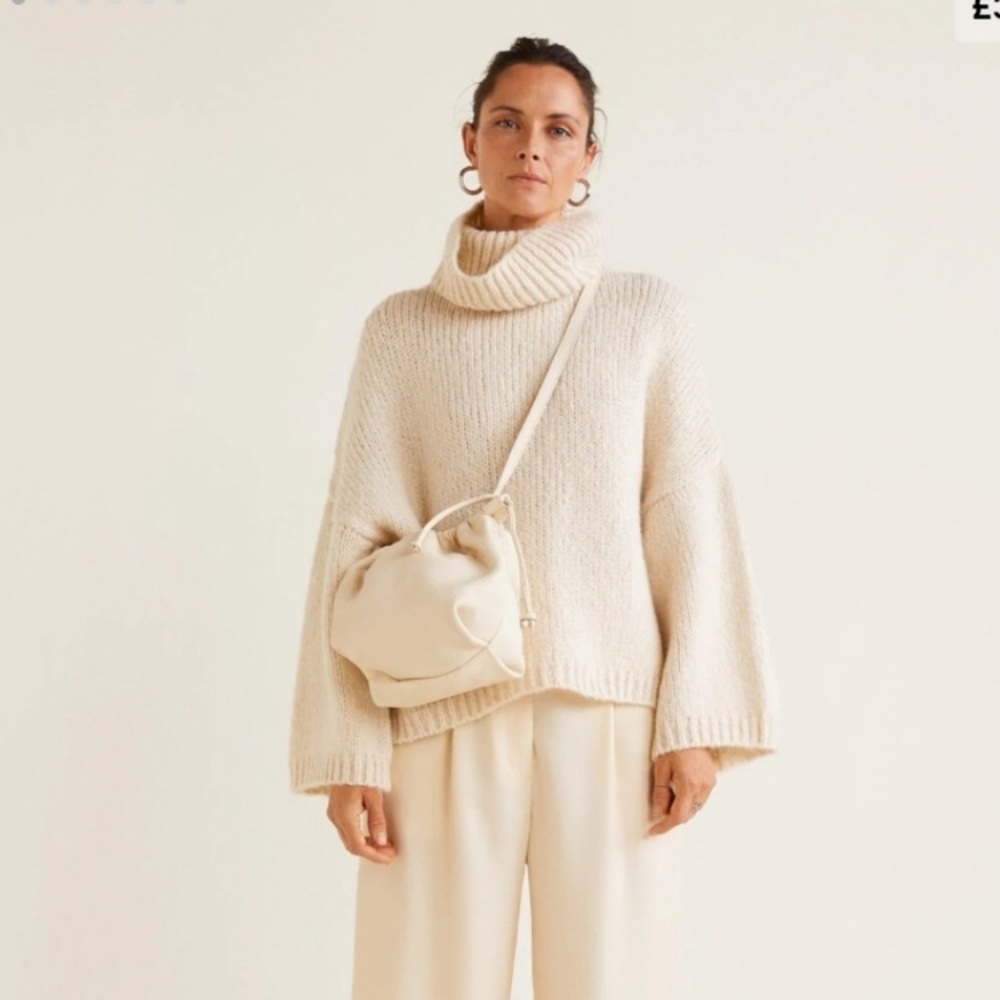 SOLD mango oversized chunky turtleneck sweater